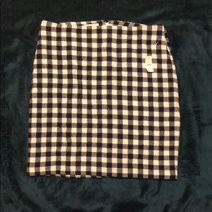 Talbots Black & White Checkered Wool Skirt NWT
